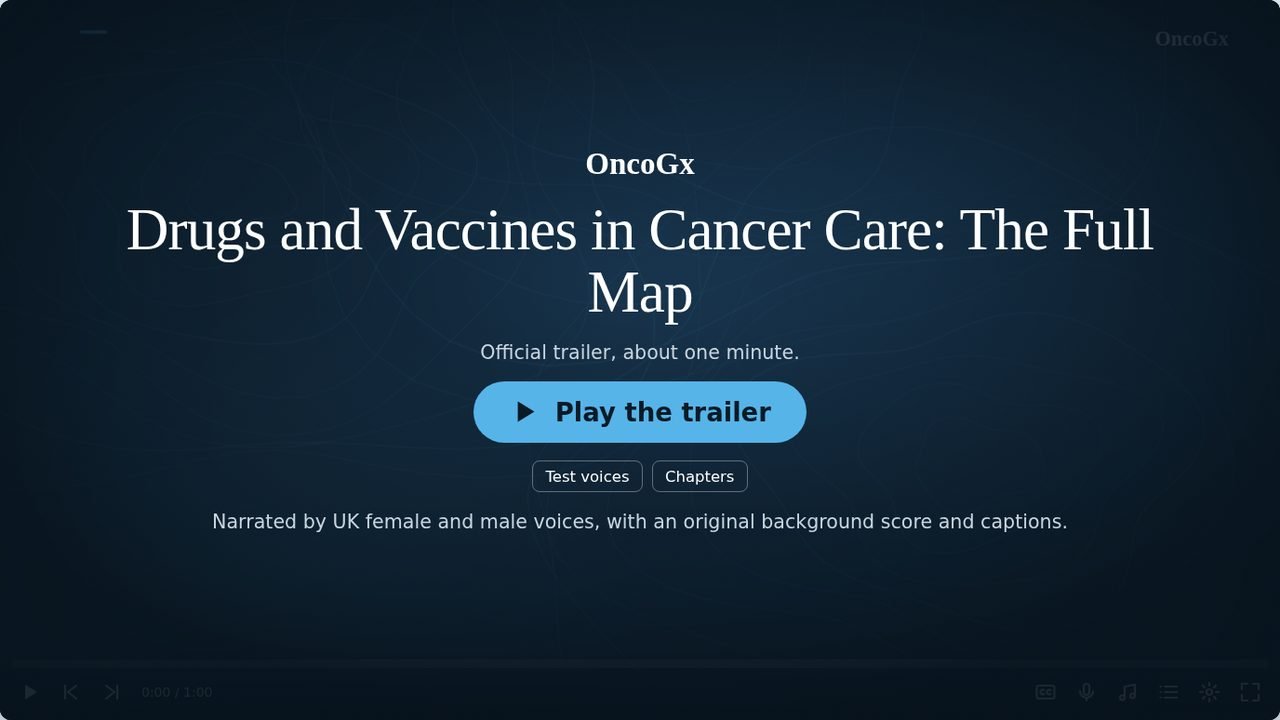 A frame from Drugs and Vaccines in Cancer Care: trailer